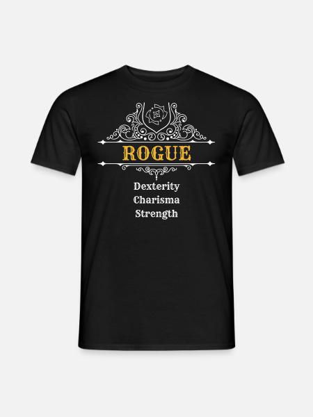 ROGUE | Dungeons n Dragons, DSA, RPG - Männer T-Shirt - Schwarz