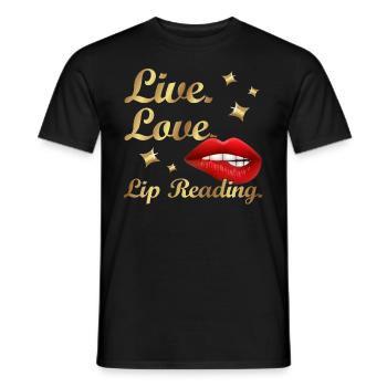 Hearing impaired Deaf childbearing language - Men's T-Shirt - black - Front - AI Model Male 178 light (178cm)