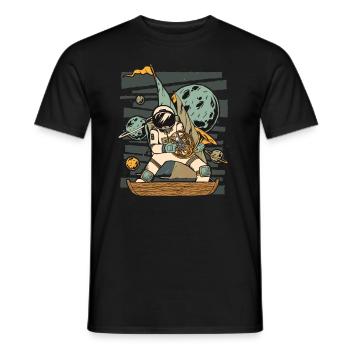 Un astronaute qui joue Français cor - T-shirt homme - noir - Devant - AI Model Male 178 light (178cm)