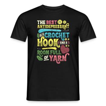 Häkelnadel Und Raum Voller Garn, Häkeln - Männer T-Shirt - Schwarz - Vorne - AI Model Male 178 light (178cm)