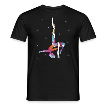 Acrobatie aérienne sur soie Cirque Acrobatique - T-shirt homme - noir - Devant - AI Model Male 178 light (178cm)