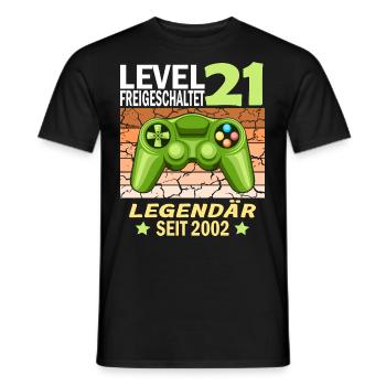 21. Geburtstag Gamer zocken Geburtstjahr 2002 - Männer T-Shirt - Schwarz - Vorne - AI Model Male 178 light (178cm)
