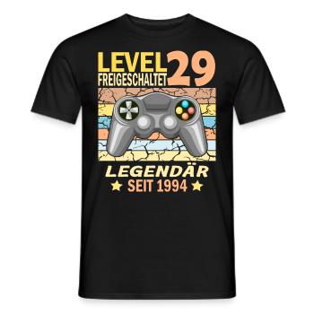 29. Geburtstag Gamer zocken Geburtstjahr 1994 - Männer T-Shirt - Schwarz - Vorne - AI Model Male 178 light (178cm)