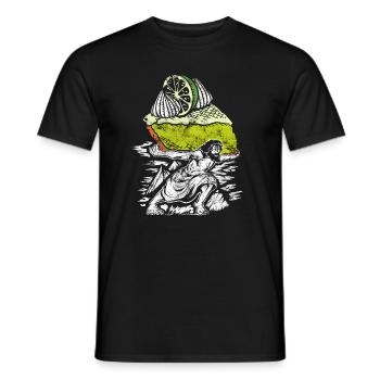 Funny Lemon Cake Design - Men's T-Shirt - black - Front - AI Model Male 178 light (178cm)