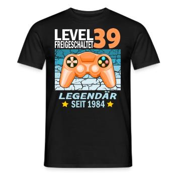 39. Geburtstag Gamer zocken Geburtstjahr 1984 - Männer T-Shirt - Schwarz - Vorne - AI Model Male 178 light (178cm)