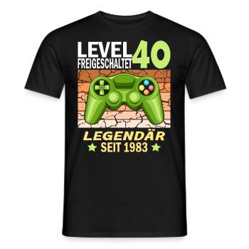 40. Geburtstag Gamer zocken Geburtstjahr 1983 - Männer T-Shirt - Schwarz - Vorne - AI Model Male 178 light (178cm)