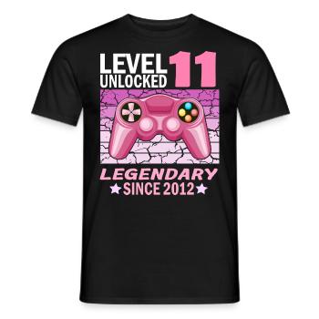 11. Geburtstag Gamer zocken Geburtstjahr 2012 - Männer T-Shirt - Schwarz - Vorne - AI Model Male 178 light (178cm)