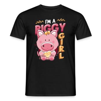Im A Piggy Girl, Schweineliebhaber - Männer T-Shirt - Schwarz - Vorne - AI Model Male 178 light (178cm)