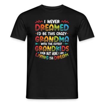 Une grand-mère fière aime ses petits-enfants - T-shirt homme - noir - Devant - AI Model Male 178 light (178cm)