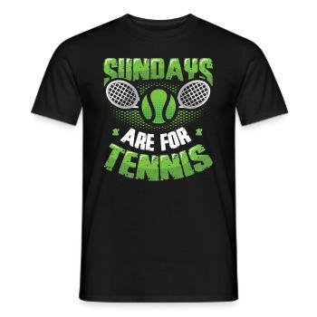 Sonntage Sind Für Tennisspieler - Männer T-Shirt - Schwarz - Vorne - AI Model Male 178 light (178cm)