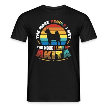 Je Mehr Menschen Ich Treffe, Desto Mehr Liebe Ich - Männer T-Shirt - Schwarz - Vorne - AI Model Male 178 light (178cm)