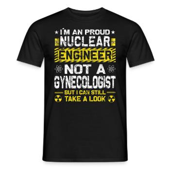 Nuclear Power - Proud Nuclear Engineer - Men's T-Shirt - black - Front - AI Model Male 178 light (178cm)