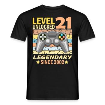 21. Geburtstag Gamer zocken Geburtstjahr 2002 - Männer T-Shirt - Schwarz - Vorne - AI Model Male 178 light (178cm)