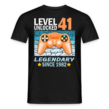 41. Geburtstag Gamer zocken Geburtstjahr 1982 - Männer T-Shirt - Schwarz - Vorne - AI Model Male 178 light (178cm)