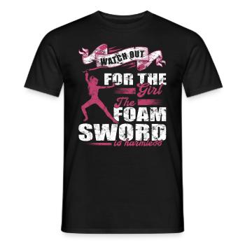 Funny Sword Fighting Role-playing Game - Men's T-Shirt - black - Front - AI Model Male 178 light (178cm)