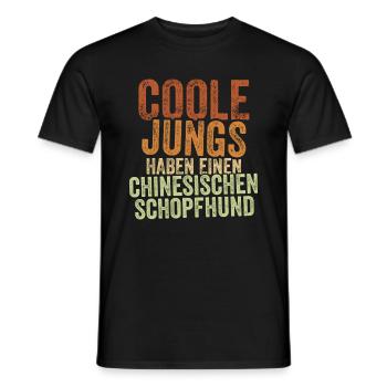 Chinesischer Schopfhund - Männer T-Shirt - Schwarz - Vorne - AI Model Male 178 light (178cm)