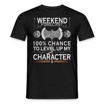 Funny Larp Sword Fighting Role-playing Game - Men's T-Shirt - black - Front - AI Model Male 178 light (178cm)