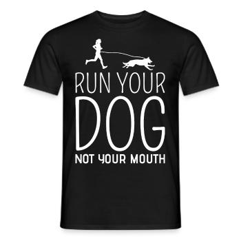 Canicross Trail Running Dog Sport Outdoor Hobby - Men's T-Shirt - black - Front - AI Model Male 178 light (178cm)