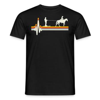Horse Skijoring Skiing Winter Sport Heartbeat - Men's T-Shirt - black - Front - AI Model Male 178 light (178cm)