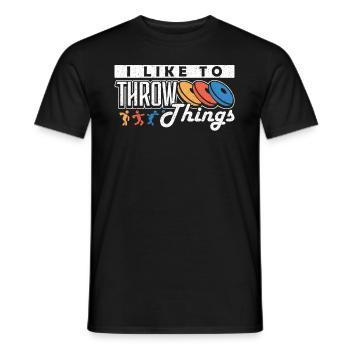 Diskus I Like To Throw Things Diskuswerfer - Männer T-Shirt - Schwarz - Vorne - AI Model Male 178 light (178cm)