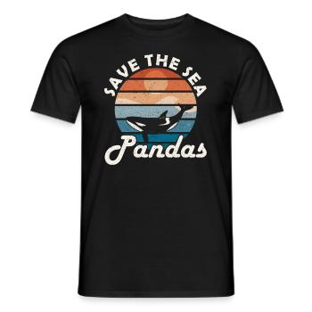 Save the Sea Panda's Marine Biologist - Men's T-Shirt - black - Front - AI Model Male 178 light (178cm)