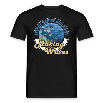 Future Marine Biologist Making Waves Meeresbiologe - Men's T-Shirt - black - Front - AI Model Male 178 light (178cm)