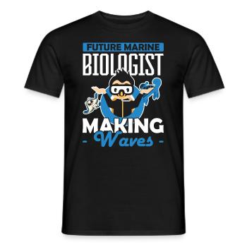 Future Marine Biologist Making Waves Meeresbiologe - Men's T-Shirt - black - Front - AI Model Male 178 light (178cm)