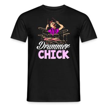 Schlagzeug Schlagzeuger Mädchen Geschenk - Männer T-Shirt - Schwarz - Vorne - AI Model Male 178 light (178cm)