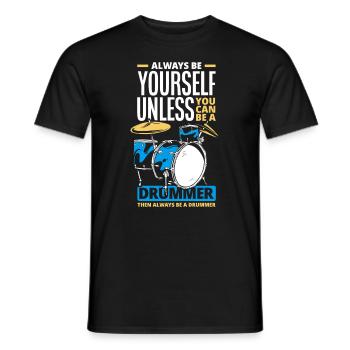 Schlagzeug Schlagzeuger Geschenk - Männer T-Shirt - Schwarz - Vorne - AI Model Male 178 light (178cm)