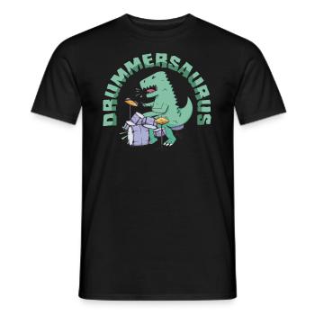 Batterie Batteur Dino Gift - T-shirt homme - noir - Devant - AI Model Male 178 light (178cm)