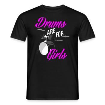 Schlagzeug Mädchen Schlagzeugerin Geschenk - Männer T-Shirt - Schwarz - Vorne - AI Model Male 178 light (178cm)