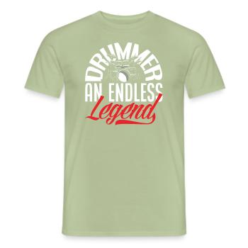 Drums Drummer Gift - T-shirt homme - vert sauge - Devant - AI Model Male 178 light (178cm)