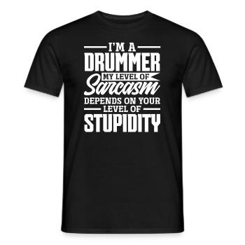 Schlagzeug Schlagzeuger Geschenk - Männer T-Shirt - Schwarz - Vorne - AI Model Male 178 light (178cm)