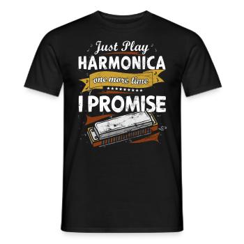 Drôle d’instrument d’harmonica vintage - T-shirt homme - noir - Devant - AI Model Male 178 light (178cm)