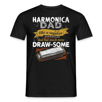 Drôle d’instrument d’harmonica vintage - T-shirt homme - noir - Devant - AI Model Male 178 light (178cm)