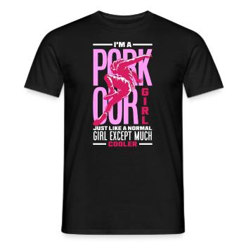 Girls Ladies Parkour Runner Freerunner Gift - Men's T-Shirt - black - Front - AI Model Male 178 light (178cm)