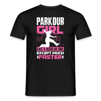 Girls Ladies Parkour Runner Freerunner Gift - Men's T-Shirt - black - Front - AI Model Male 178 light (178cm)