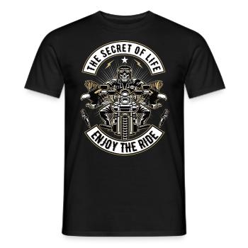 Secret de vie Profitez de la balade Moto Motard - T-shirt homme - noir - Devant - AI Model Male 178 light (178cm)