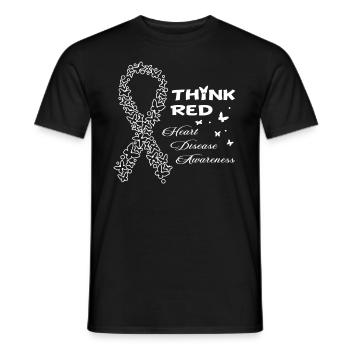 Gehen Sie Red Ribbon Herzkrankheitsbewusstsein - Männer T-Shirt - Schwarz - Vorne - AI Model Male 178 light (178cm)