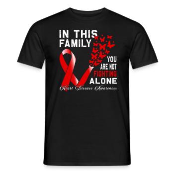 Maladie cardiaque du ruban rouge de la famille Fighter - T-shirt homme - noir - Devant - AI Model Male 178 light (178cm)
