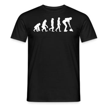 Curling Kehrfächer Winter Eissport Evolution - Männer T-Shirt - Schwarz - Vorne - AI Model Male 178 light (178cm)