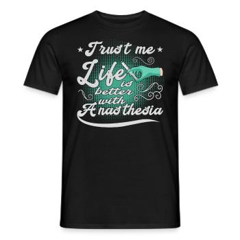 Medicine -Propofol -Anesthesiology - Men's T-Shirt - black - Front - AI Model Male 178 light (178cm)