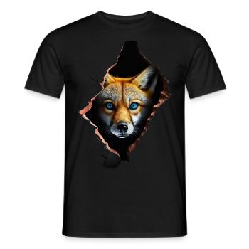 Renard Renard Motif Animaux Cadeau Art Animal Motif - T-shirt homme - noir - Devant - AI Model Male 178 light (178cm)