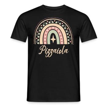Cadeau Pizzaiola. Boho Rainbow pizzaiola. - T-shirt homme - noir - Devant - AI Model Male 178 light (178cm)