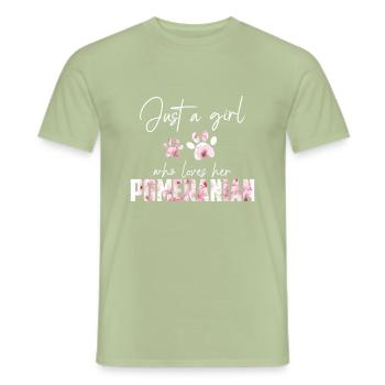 Zwergspitz Pomeranian - Männer T-Shirt - Sage - Vorne - AI Model Male 178 light (178cm)