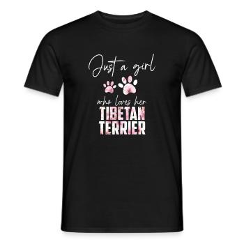 Terrier tibétain - T-shirt homme - noir - Devant - AI Model Male 178 light (178cm)