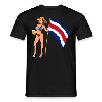 Hot Fan Girl Costa Rica - Männer T-Shirt - Schwarz - Vorne - AI Model Male 178 light (178cm)