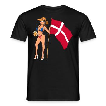 Hot Fan Girl Dänemark - Männer T-Shirt - Schwarz - Vorne - AI Model Male 178 light (178cm)