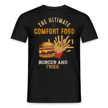Burger & Fries Ultimate Comfort Food Funny Fast Fo - T-shirt homme - noir - Devant - AI Model Male 178 light (178cm)