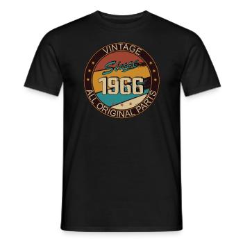 57th birthday man woman 1966 decoration - Men's T-Shirt - black - Front - AI Model Male 178 light (178cm)
